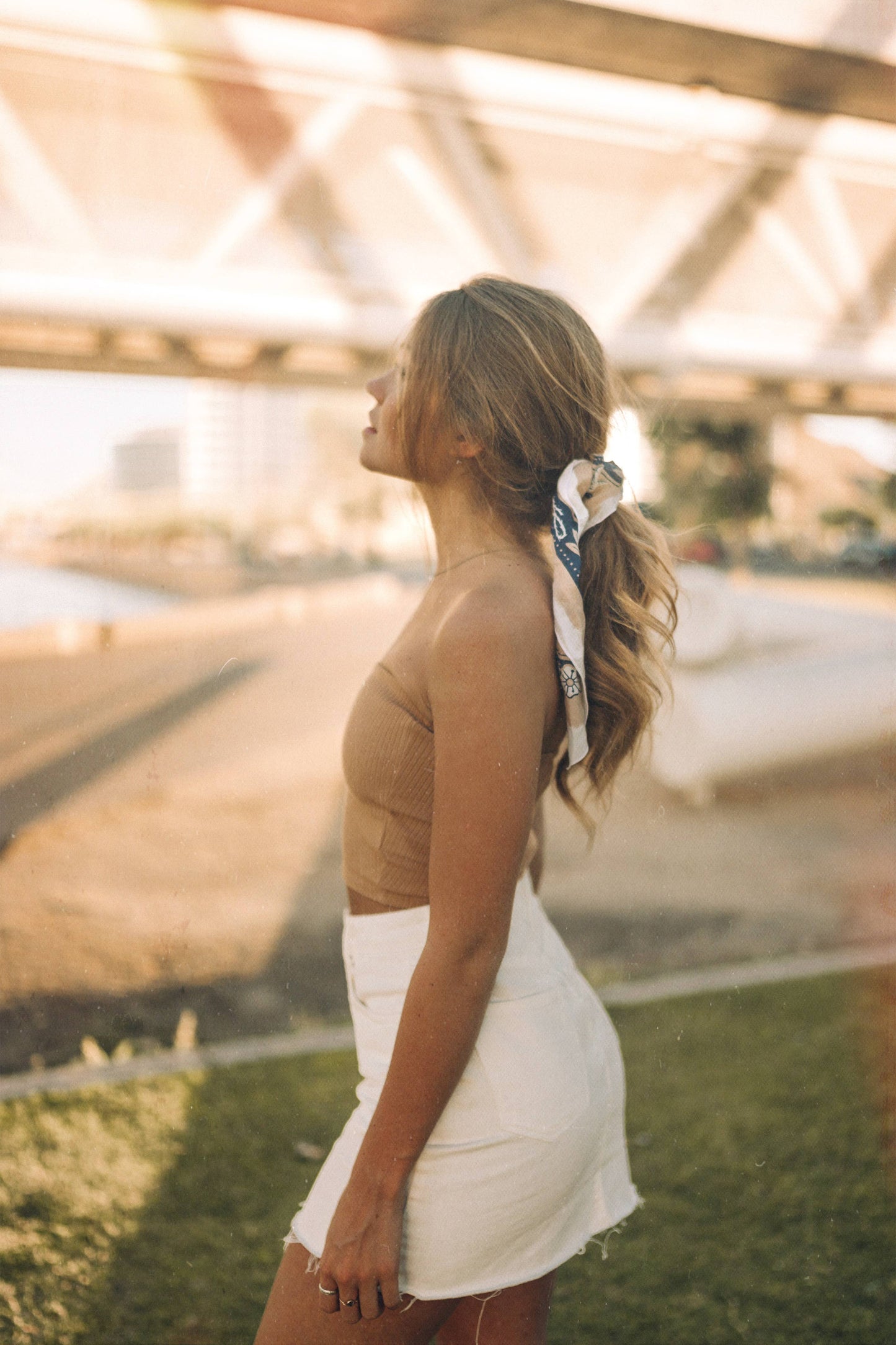 Organic Cotton Bandana • Sirens • Tan & Navy