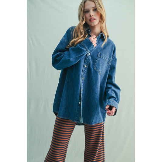 Oversized Denim Shirt Medium Wash