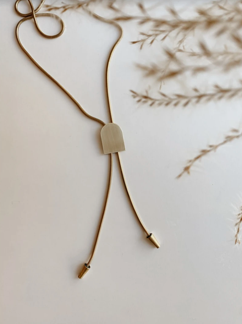 Dune Bolo Snake Chain Necklace • Brass