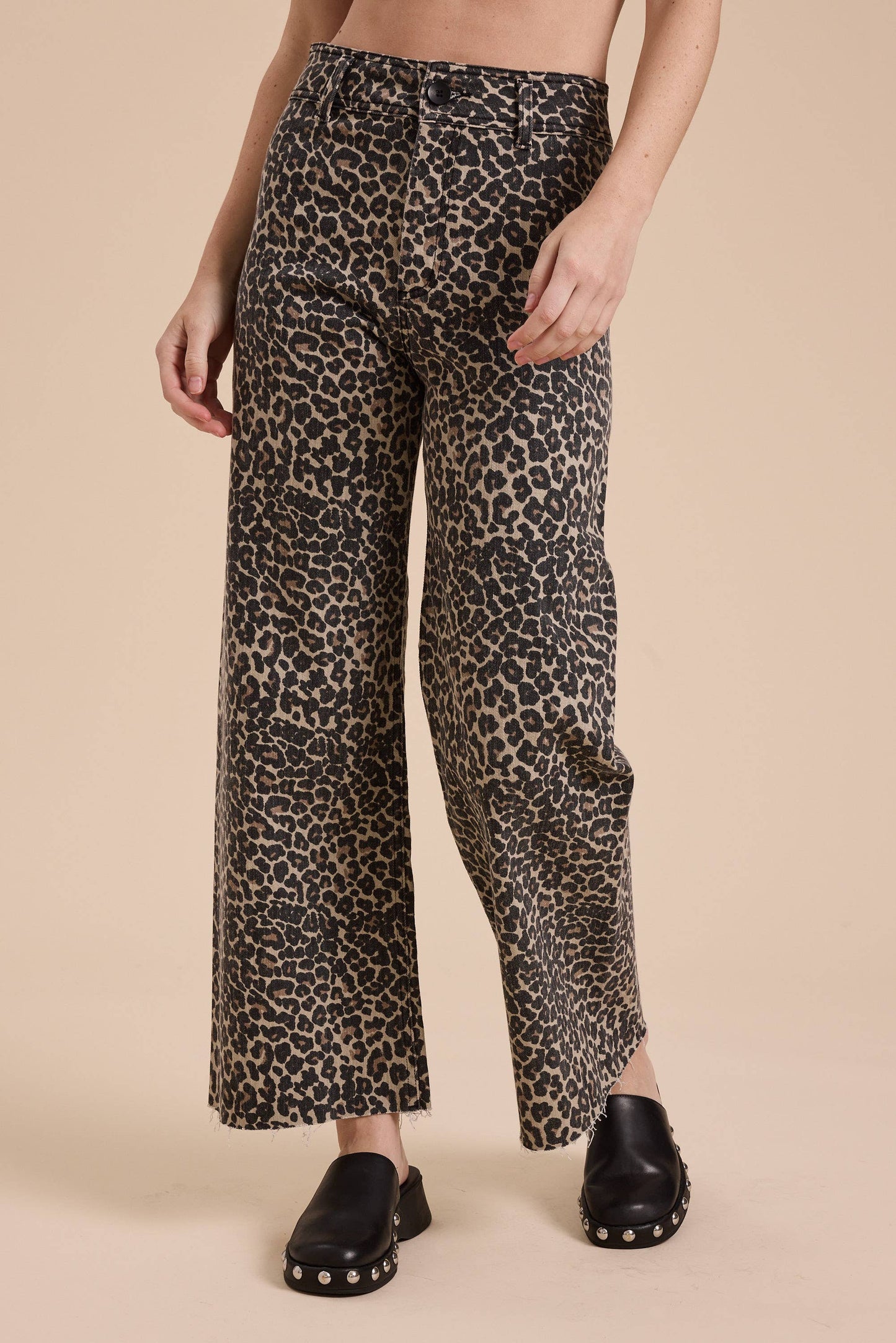 Leopard Print Denim Pants