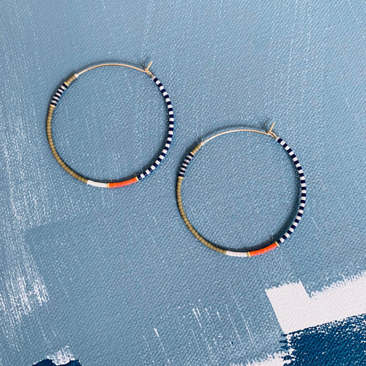 Alice Rice • Thinnest Line Hoop Earring • Big • Pimento