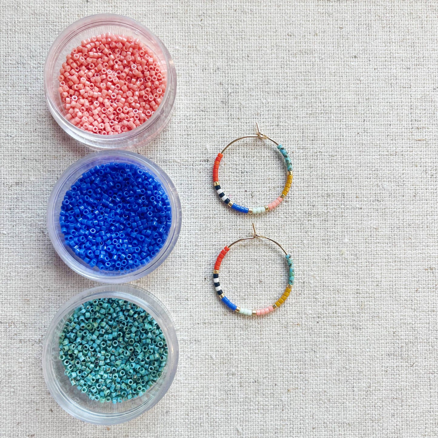 Beaded Hoop Earrings • Amalfi • Pick Your Size