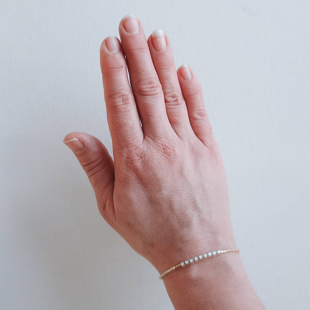 Adjustable Beaded Bracelet No. 101 Neutrals and Gold