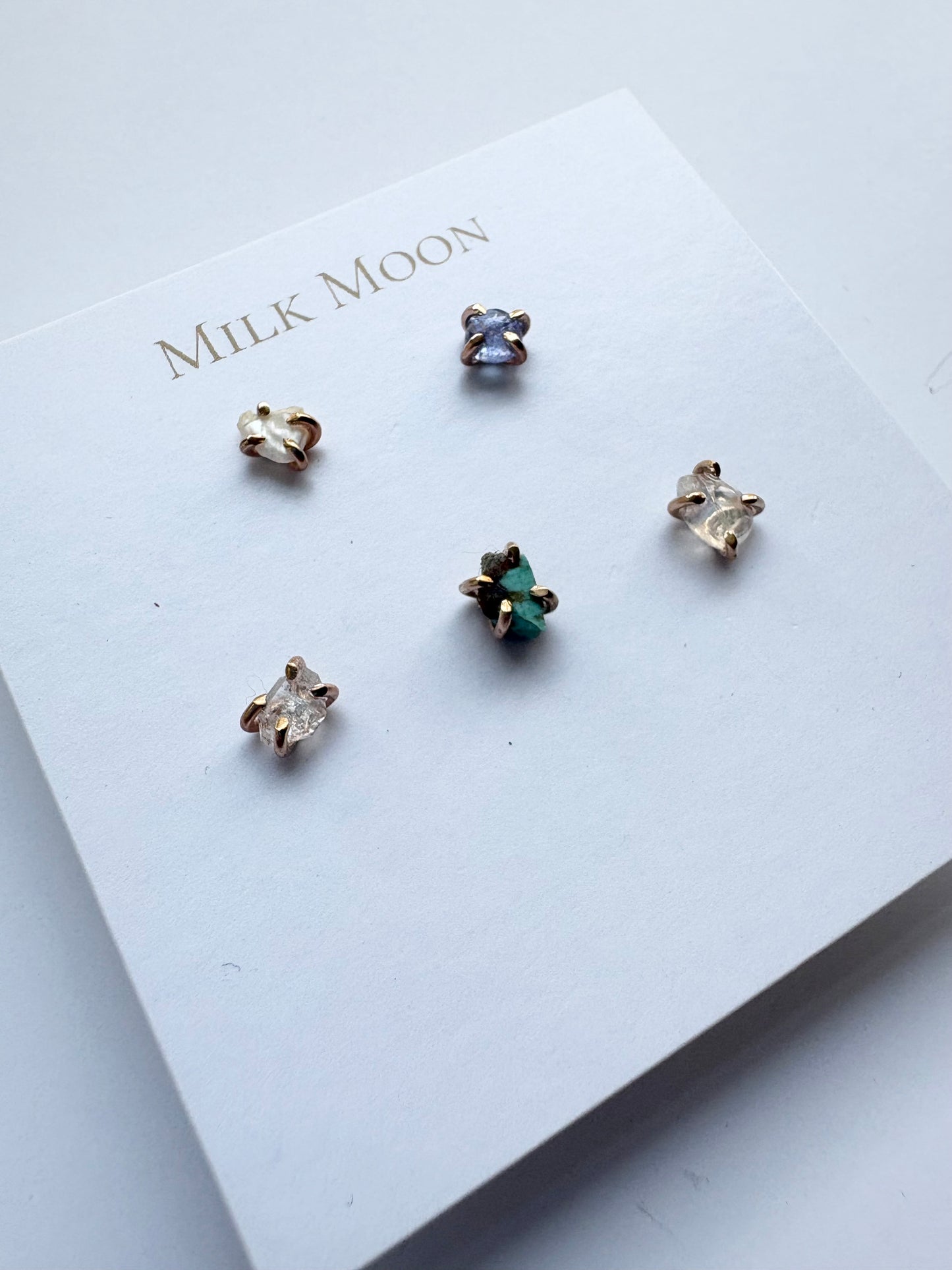 Tiny Gemstone Claw Stud Earrings • Mix & Match Pack • 14K Gold Fill