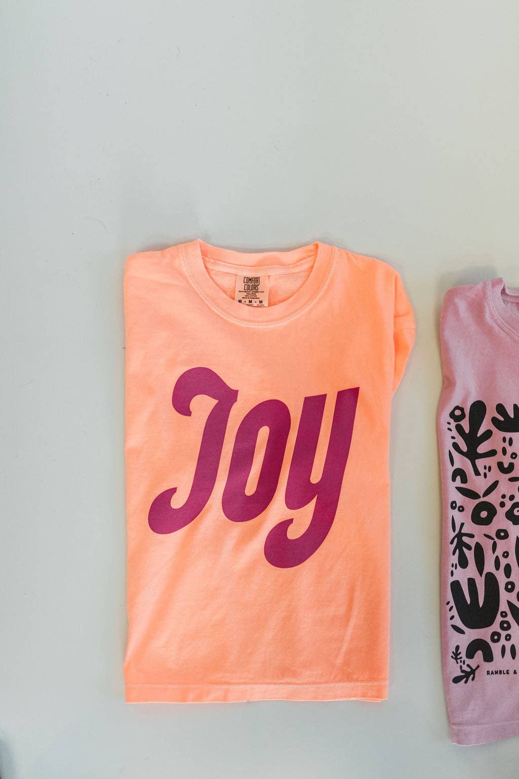 Ramble & Co. • Cotton Tee • Joy • Neon Cantaloupe