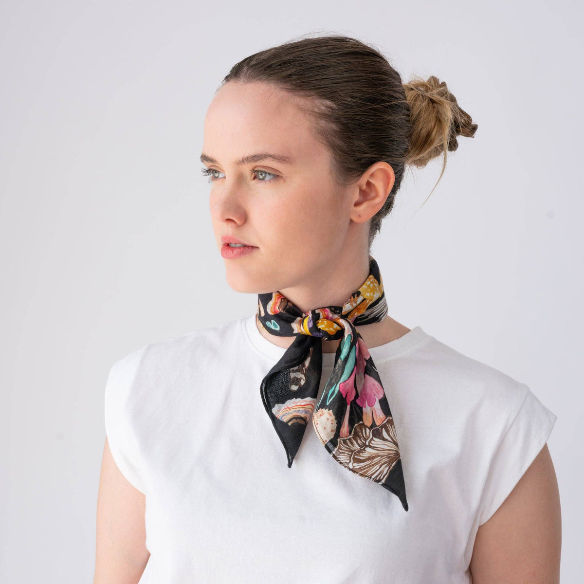 Betsy Olmsted Silk Cotton Bandana Mushroom Magic Black