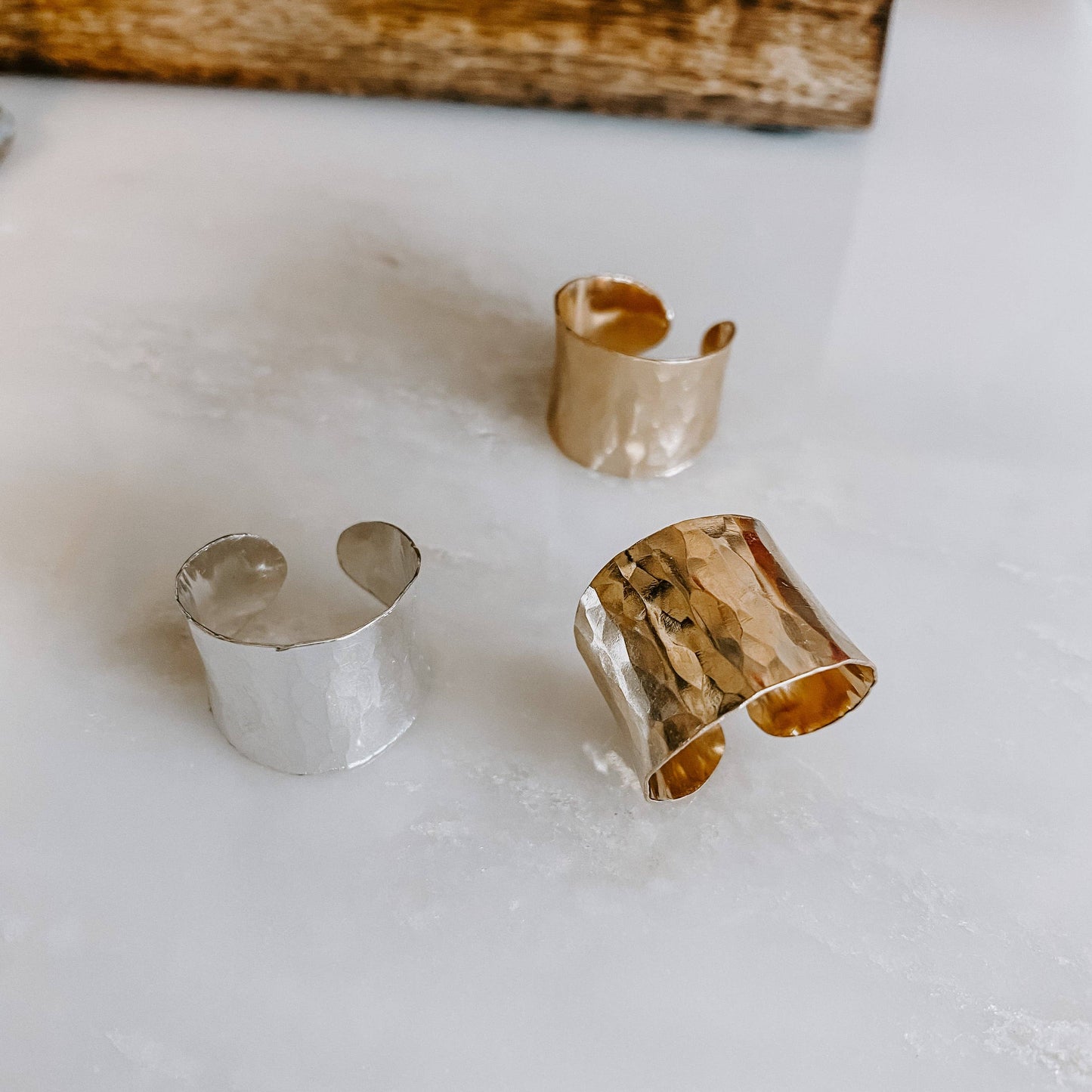 Textured Cuff Ring • Size 8 • Gold or Silver