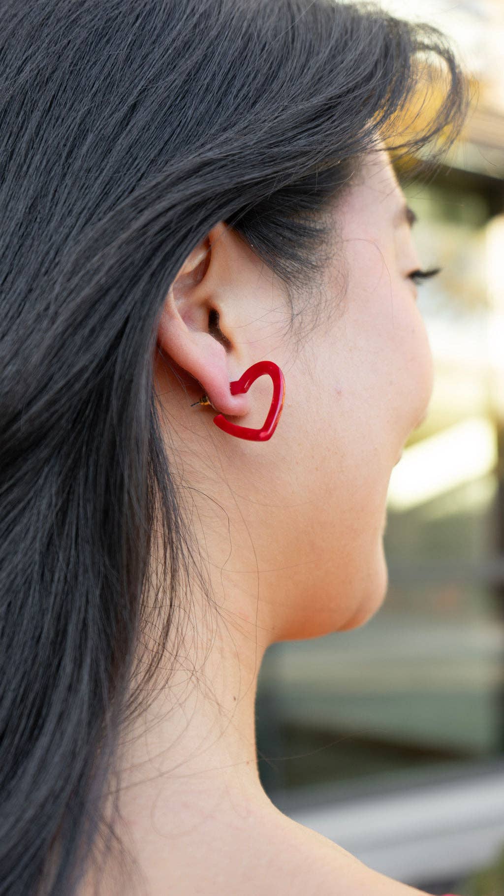 Mini Heart Hoops • Red