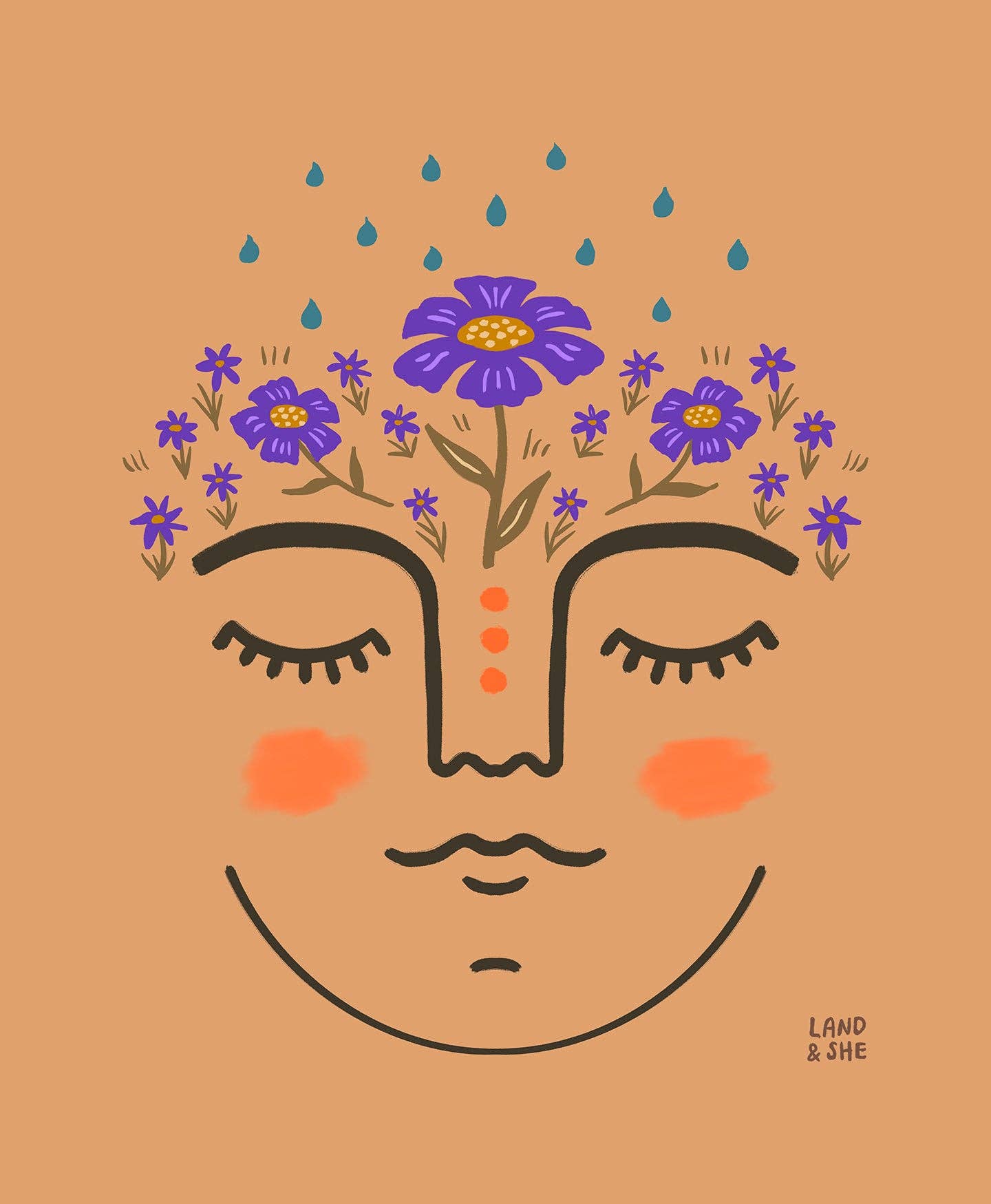 Land & She Awake My Mind Art Print 8x10