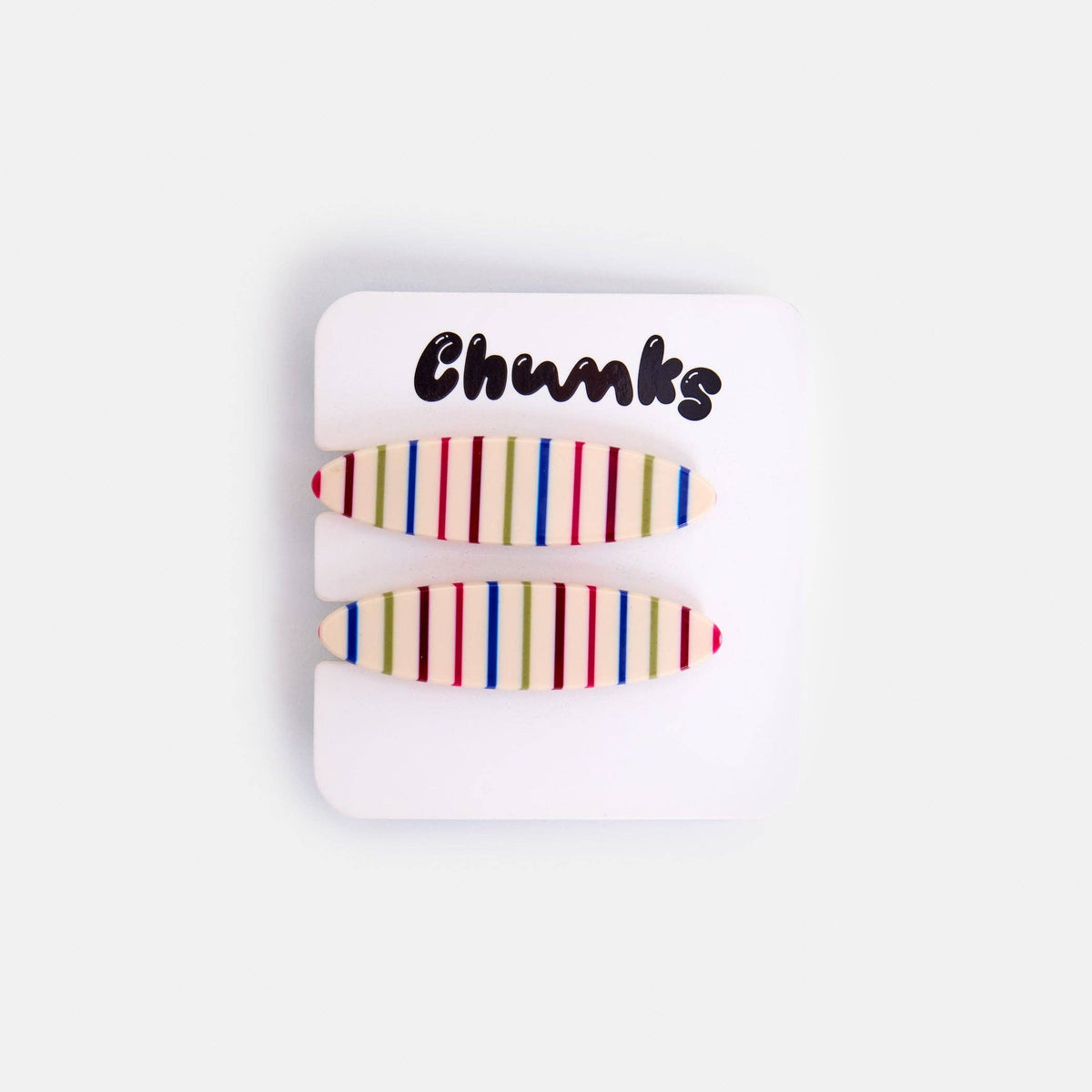 Chunks • Allie Clips in Oval • Vanilla Stripe
