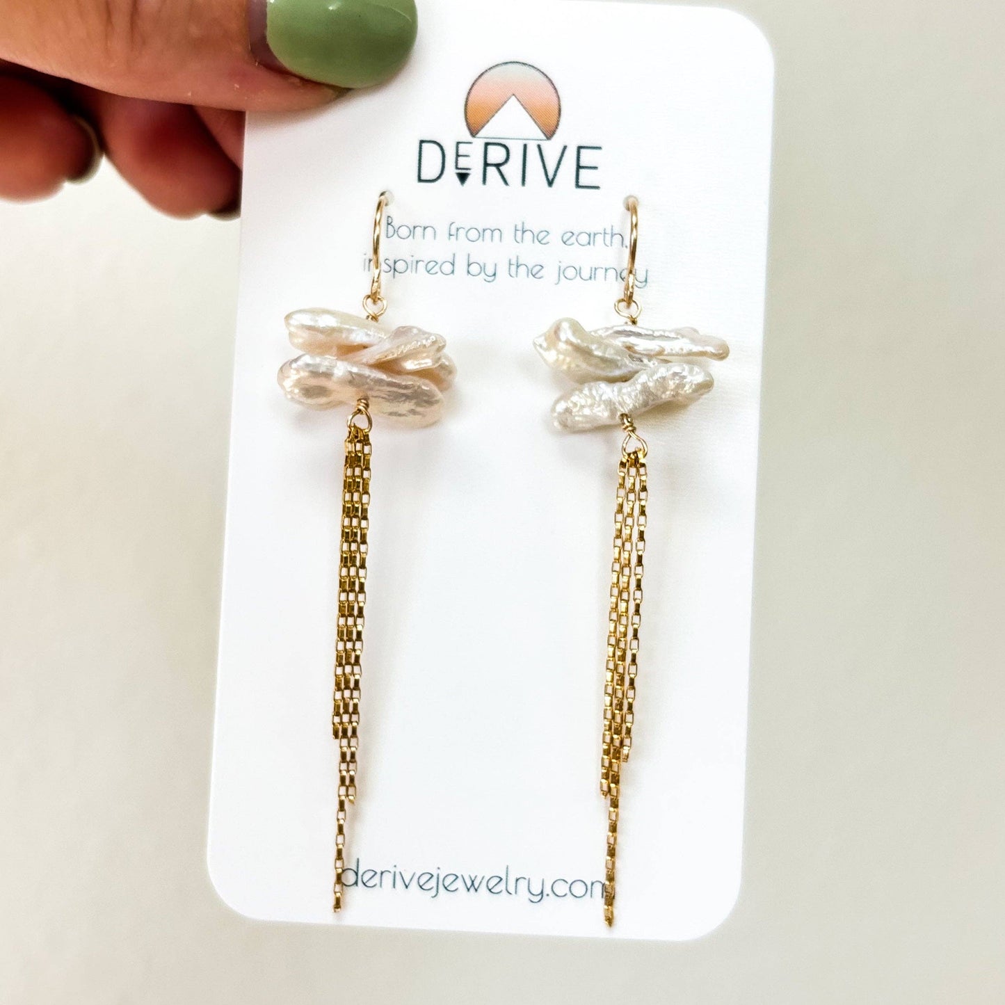 Pearl Fringe Earrings • 14k Gold Fill