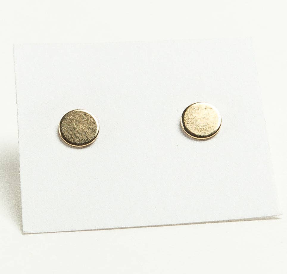 Tilly Doro • Flat Disc Stud Earrings • Gold
