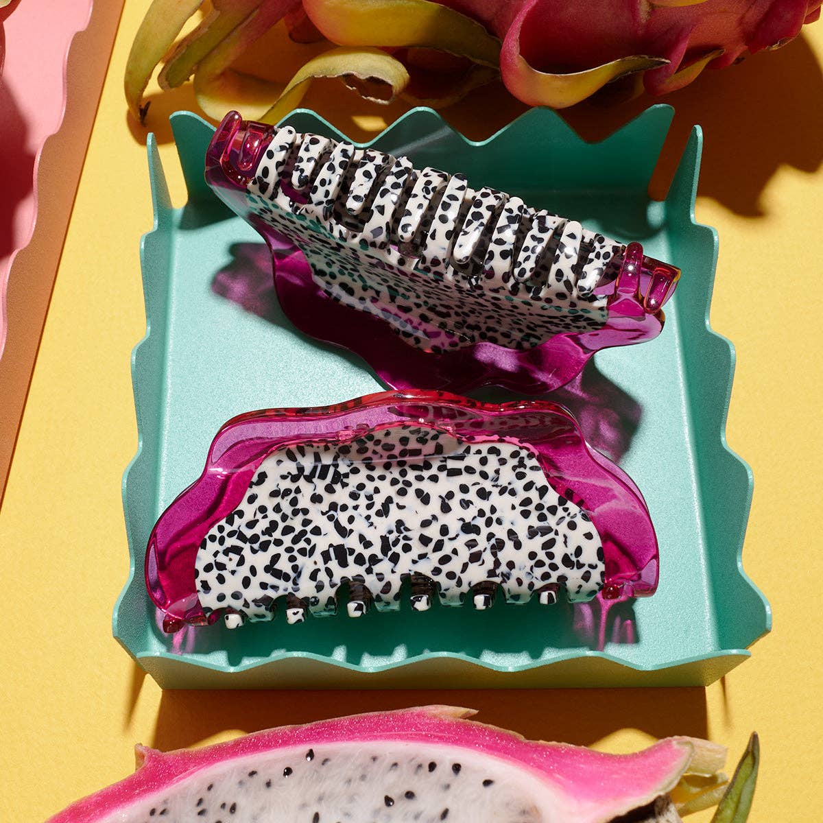 Dragon Fruit Hair Claw Speckled Pink