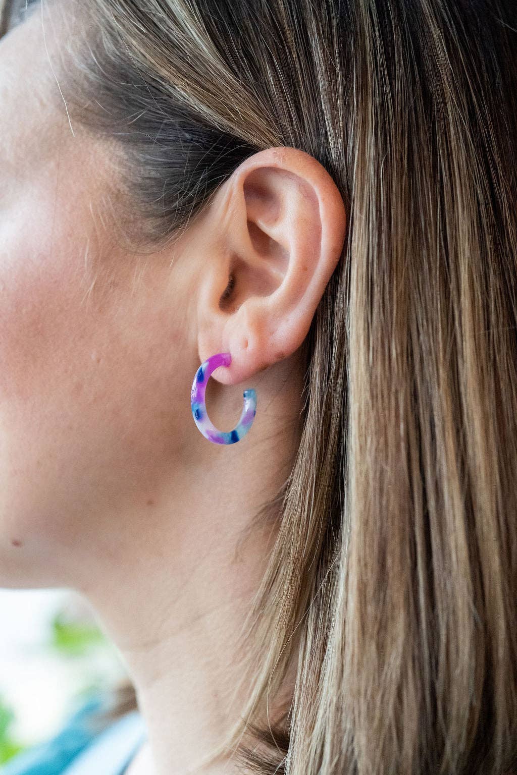 Cam Mini Hoops • Purple Party