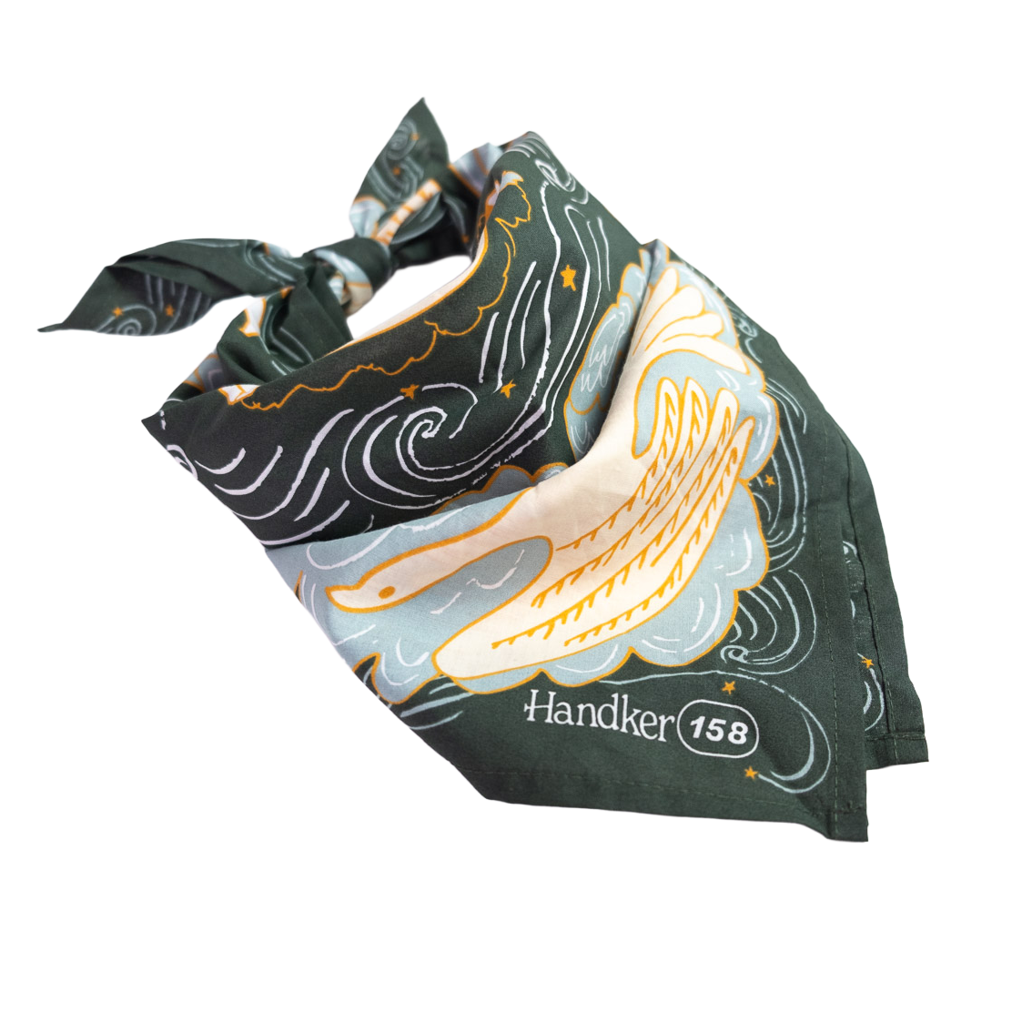 Cotton Bandana • No. 158 Luna • Dark Emerald Green