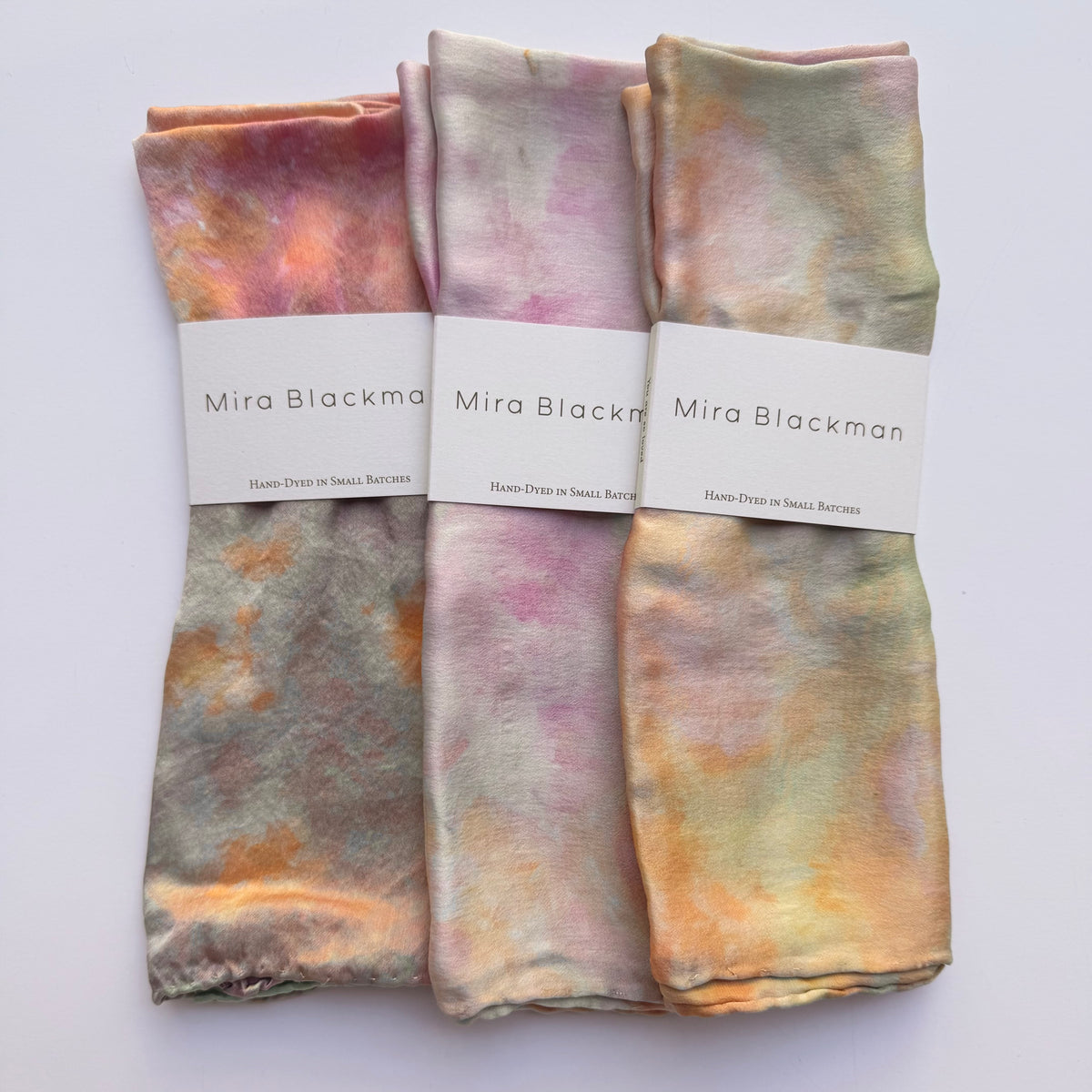 Hand Dyed Silk Scarf Bandana • Water Lilly Tye Dye