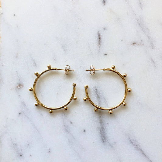 Anisa Dotted Hoop Earring • 14K Gold Fill • Small