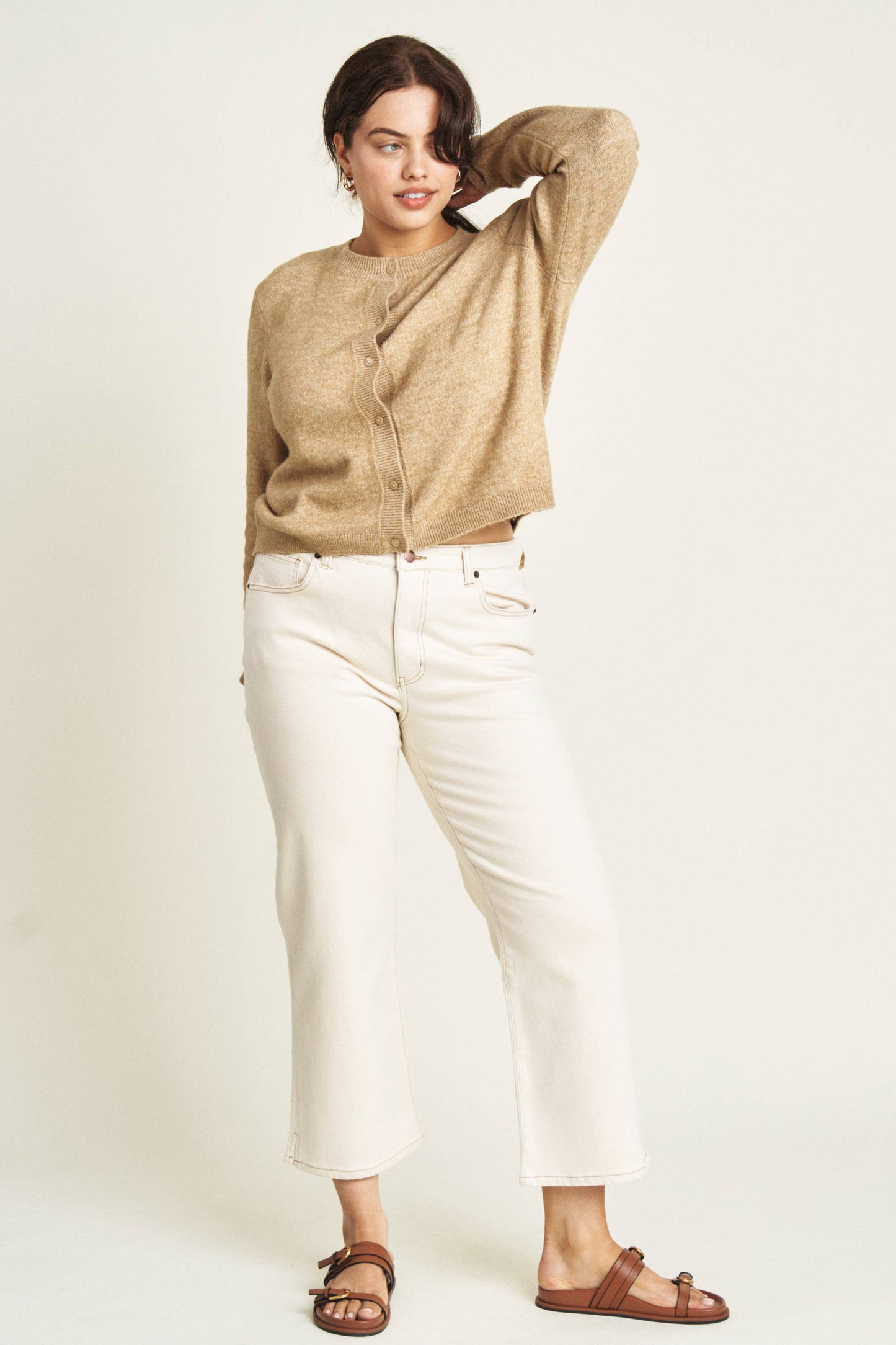 Oliver Logan • Addington Ankle Crop High Rise Jean • Ecru