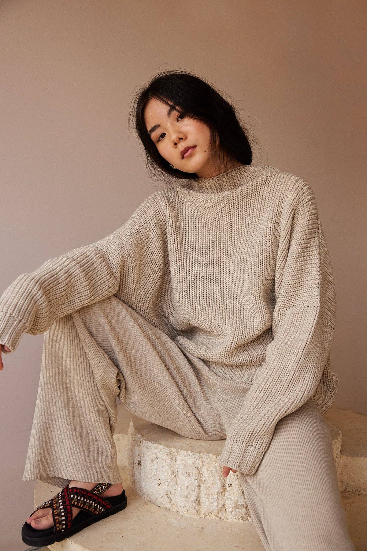 The Knotty Ones • Merino Wool Laumės Sweater • Beige
