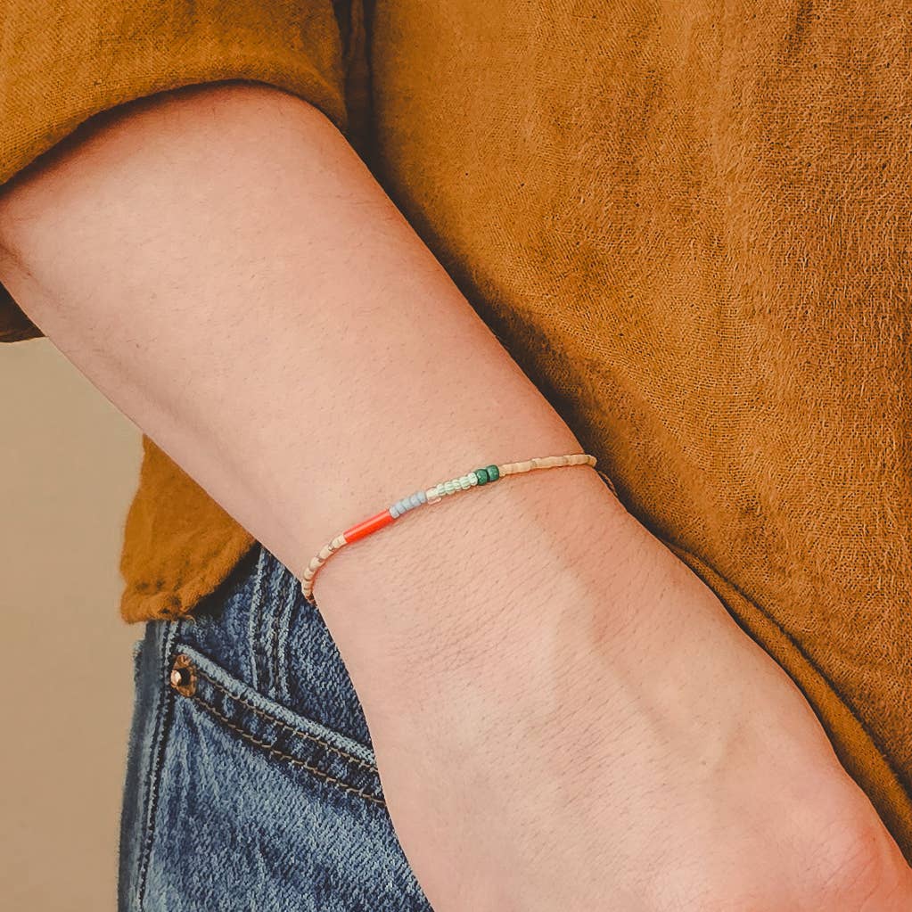 Adjustable Beaded Bracelet No. 157 • MultiColored