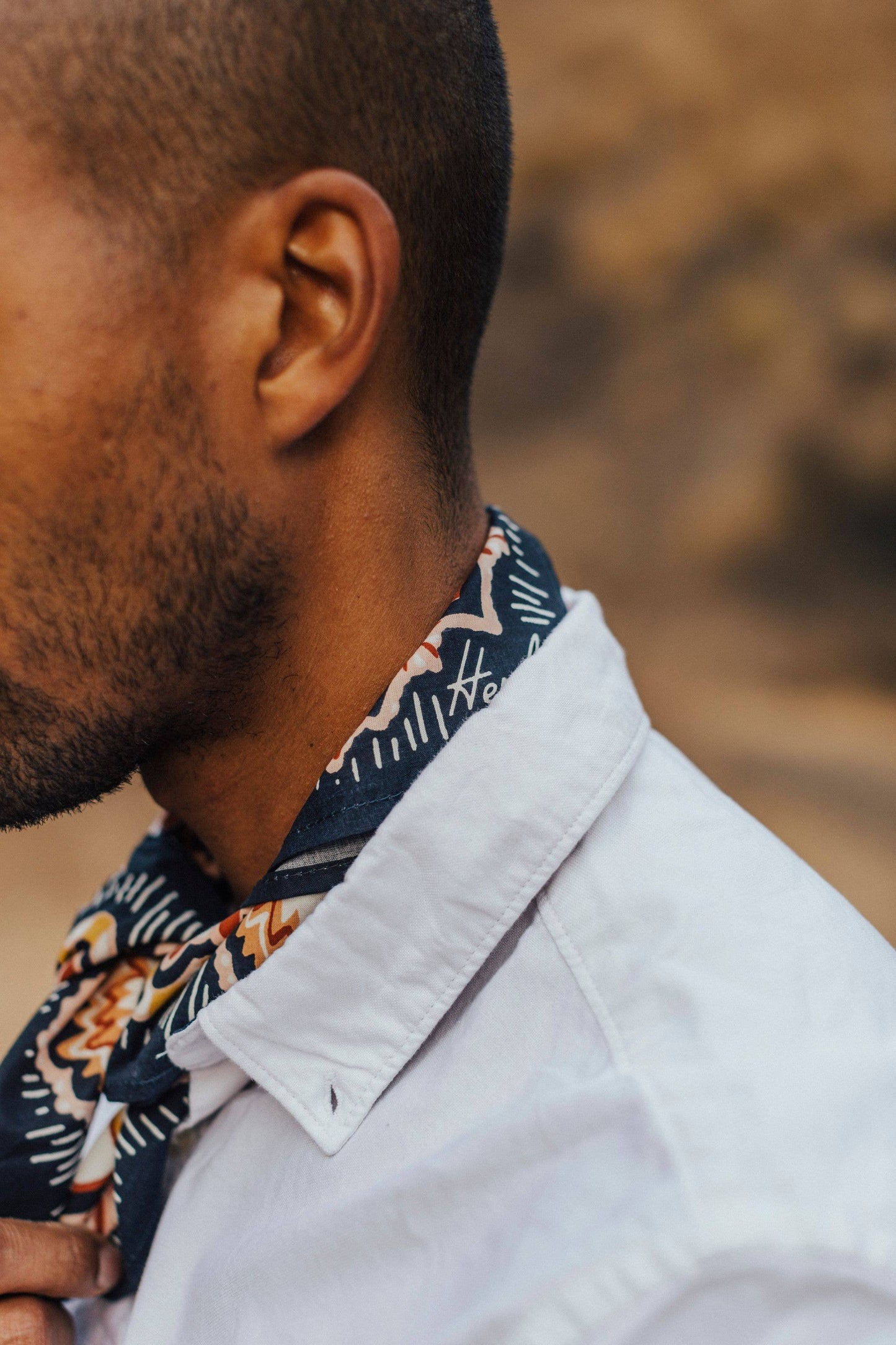 Organic Cotton Bandana Elsie Bandana Navy Blue