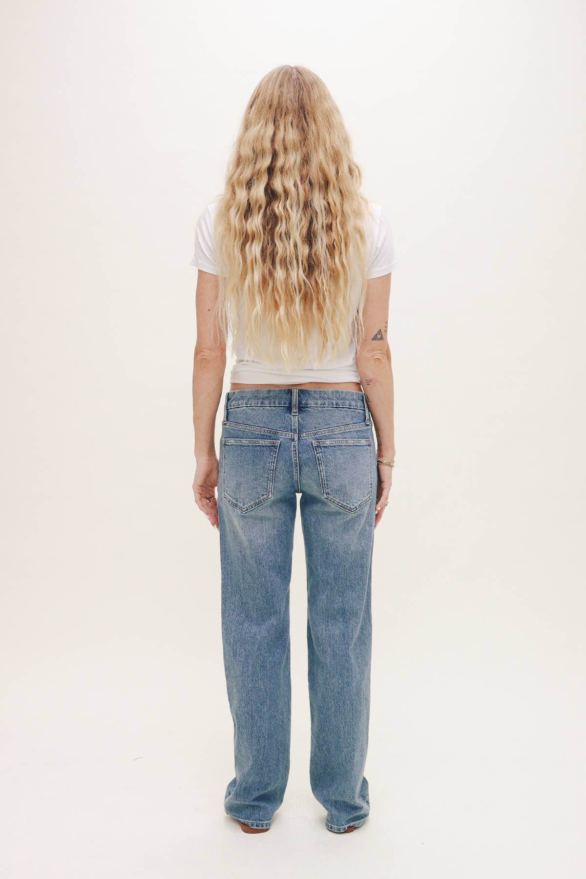 Oliver Logan • Winston Low Rise Wide Leg • True Blue Worn