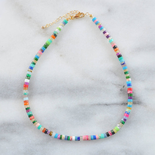 Handmade ON THE ROCKS Gemstone Beaded Choker Necklace
