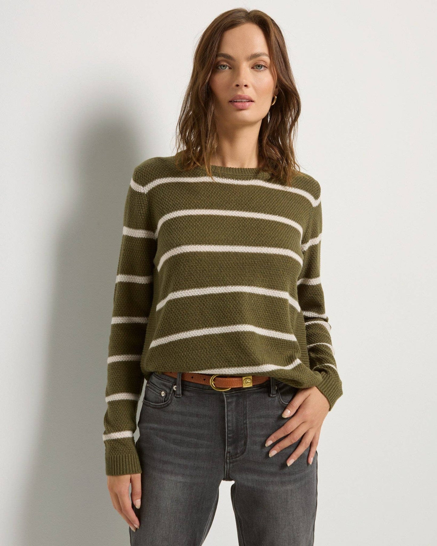 Solar Striped Sweater • Kelp