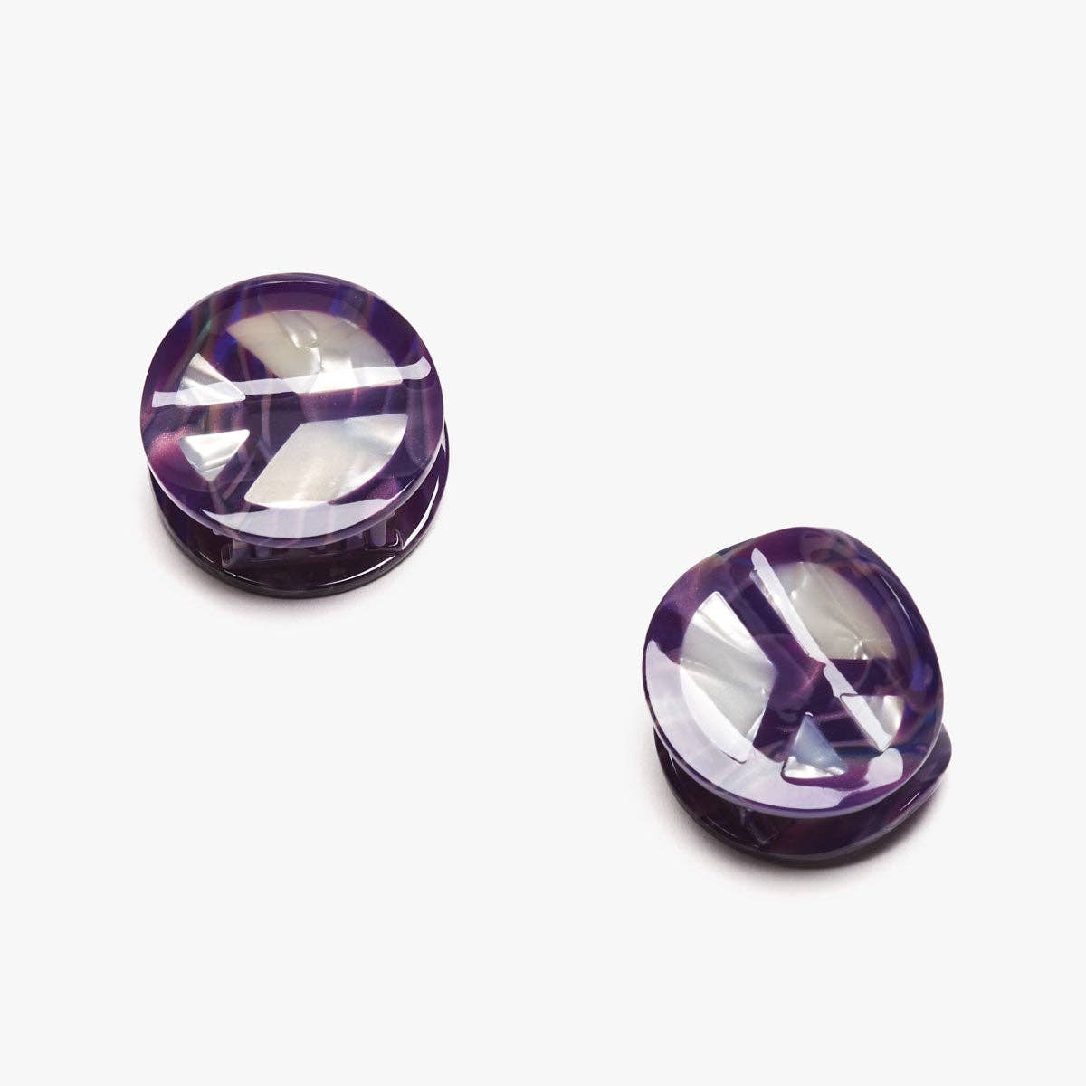 Peace Sign Mini Hair Claw • Purple
