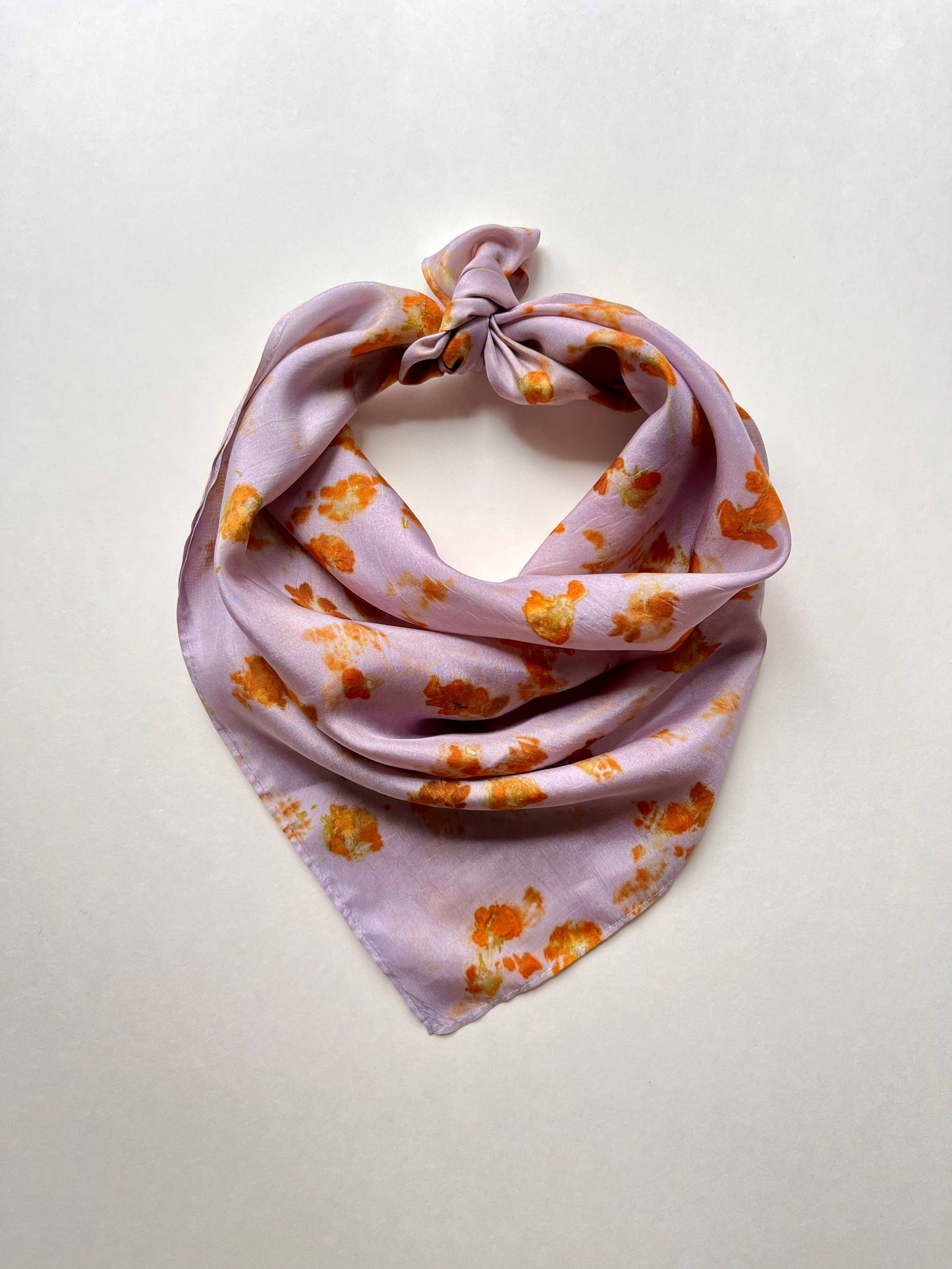 Vive Textiles • Naturally Dyed Silk Bandana Scarf • Lilac Sun