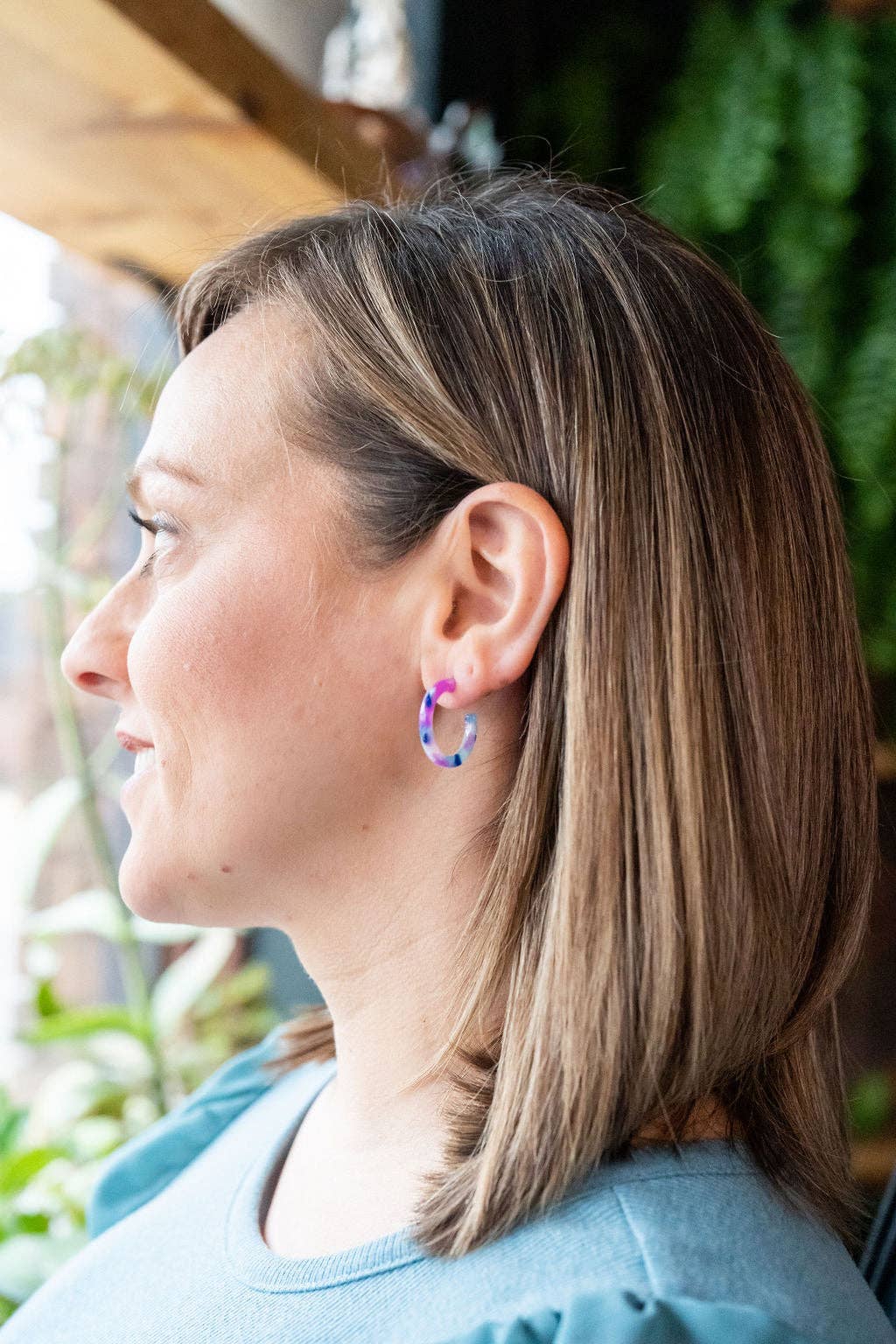 Cam Mini Hoops • Purple Party