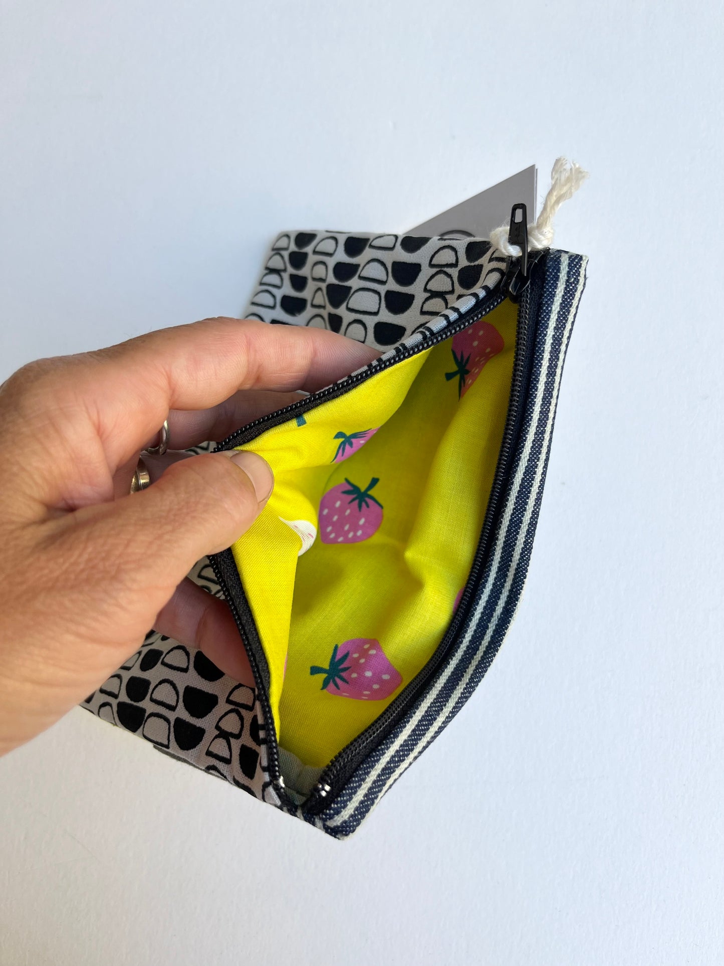 Terra • Handmade Patchwork Pouch • Half Moon