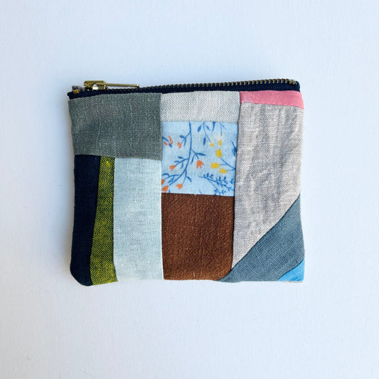 Terra • Handmade Patchwork Pouch • Wild Flowers