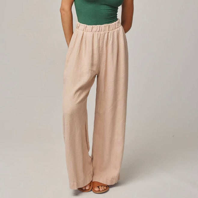 Jungmaven • Cambria Wide Leg Hemp Pant • Rooibos Tea Red