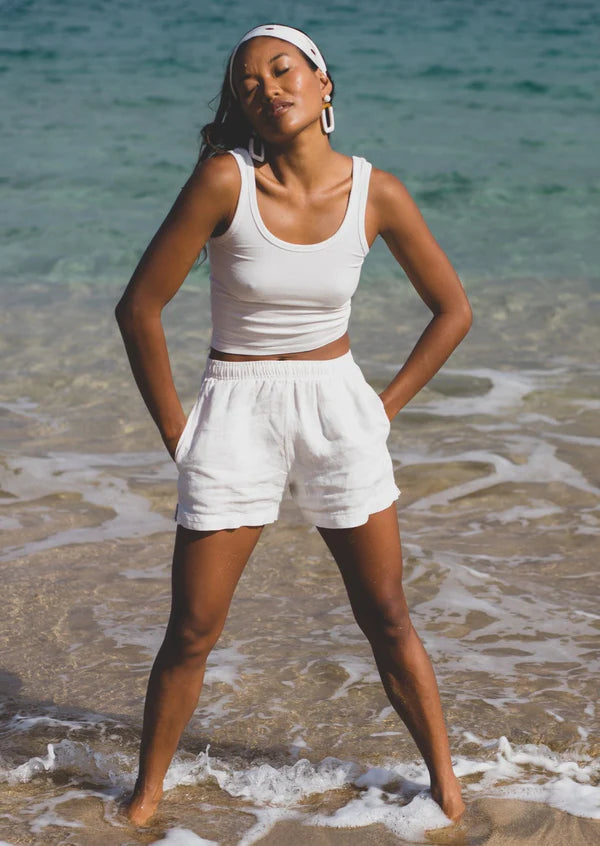 Jungmaven • Makena 100% Hemp Shorts • Washed White