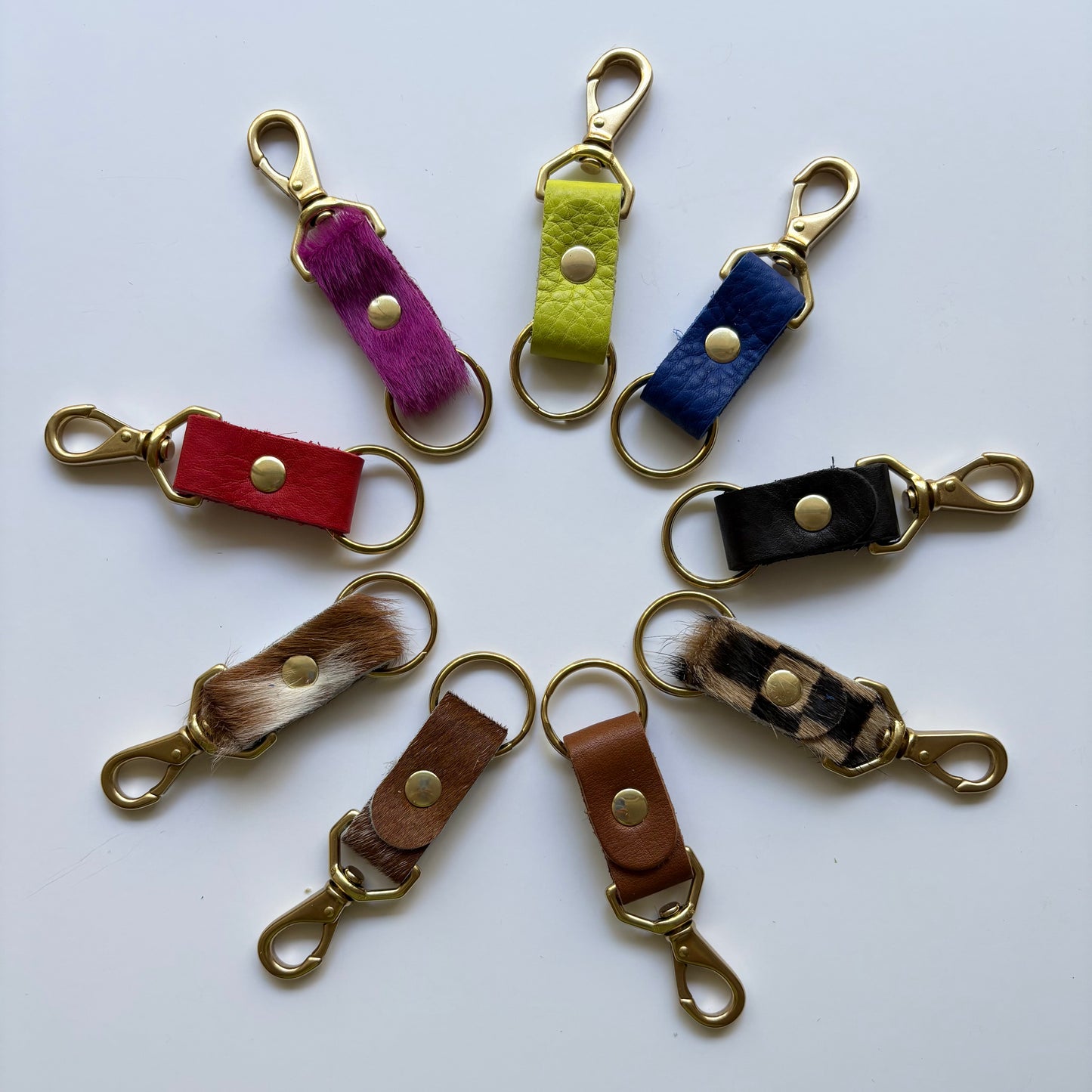 Leather Keychain Hook • Pick Your Color