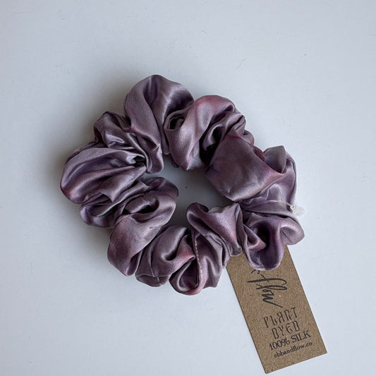Ebb & Flow • Plant Dyed Silk Scrunchie • Smoky Lavender