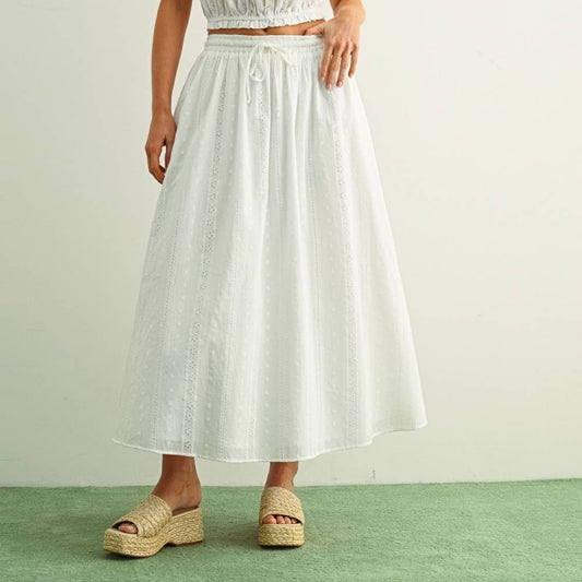 Cotton Eyelet Skirt • Ivory