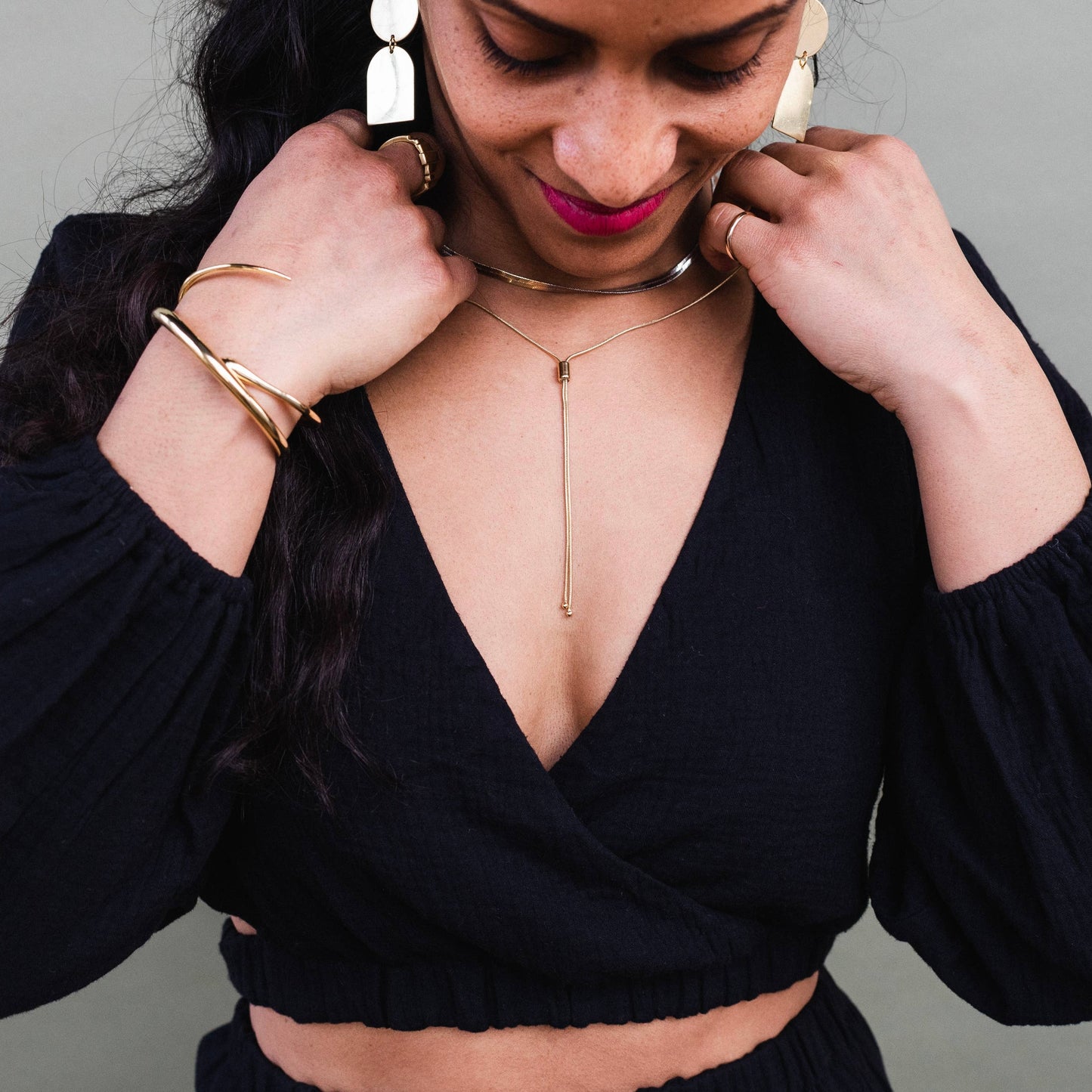 Adjustable Gold Filled Box Chain Bolo Necklace • 18K Gold Filled