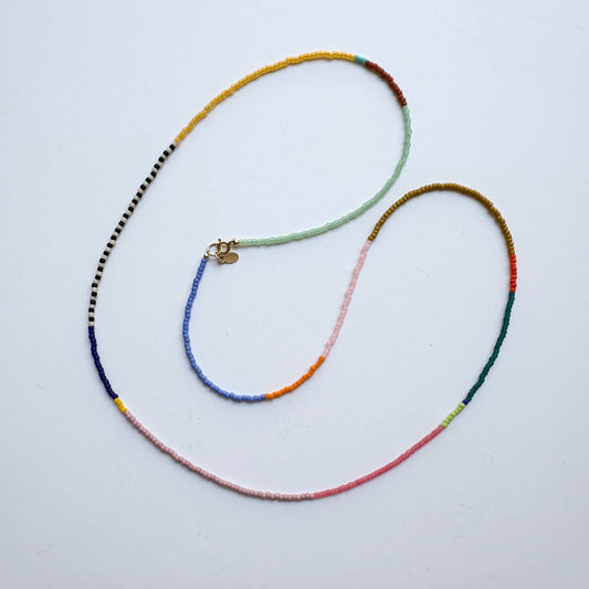 Long Seed Bead Necklace • Multicolor