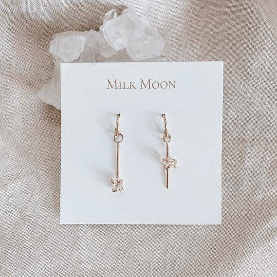 Herkimer Drop Earrings • 14K Gold Fill