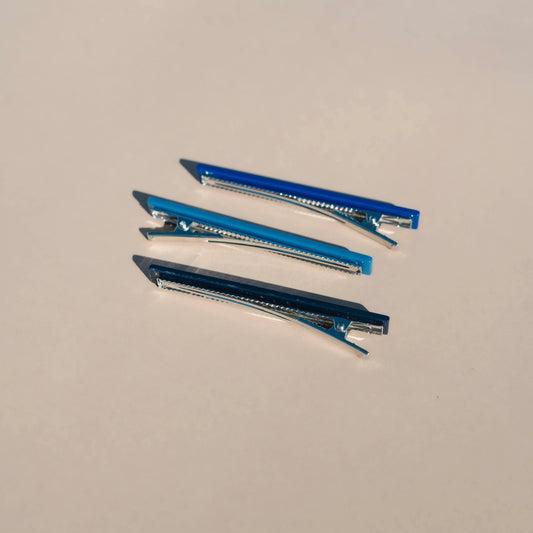 Nat + Noor • Evie Alligator Hair Clips • Blue Tones