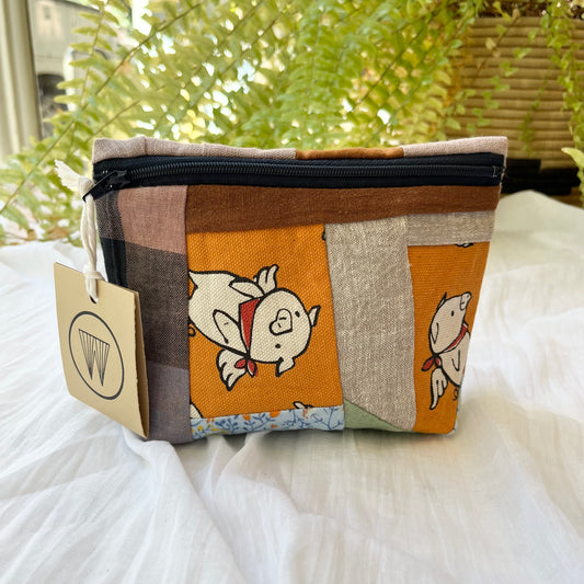 Terra • Handmade Patchwork Pouch • When Pigs Fly