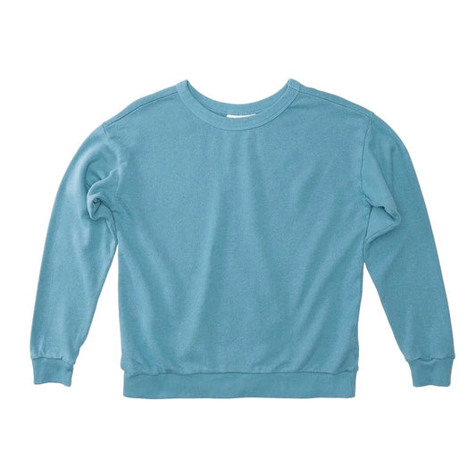 Jungmaven • Crux Cropped Crew French Terry Fleece Sweatshirt • Blue Heaven