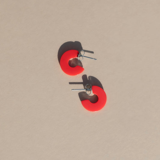 Nat + Noor • Mali Hoop Earrings • Cherry Red