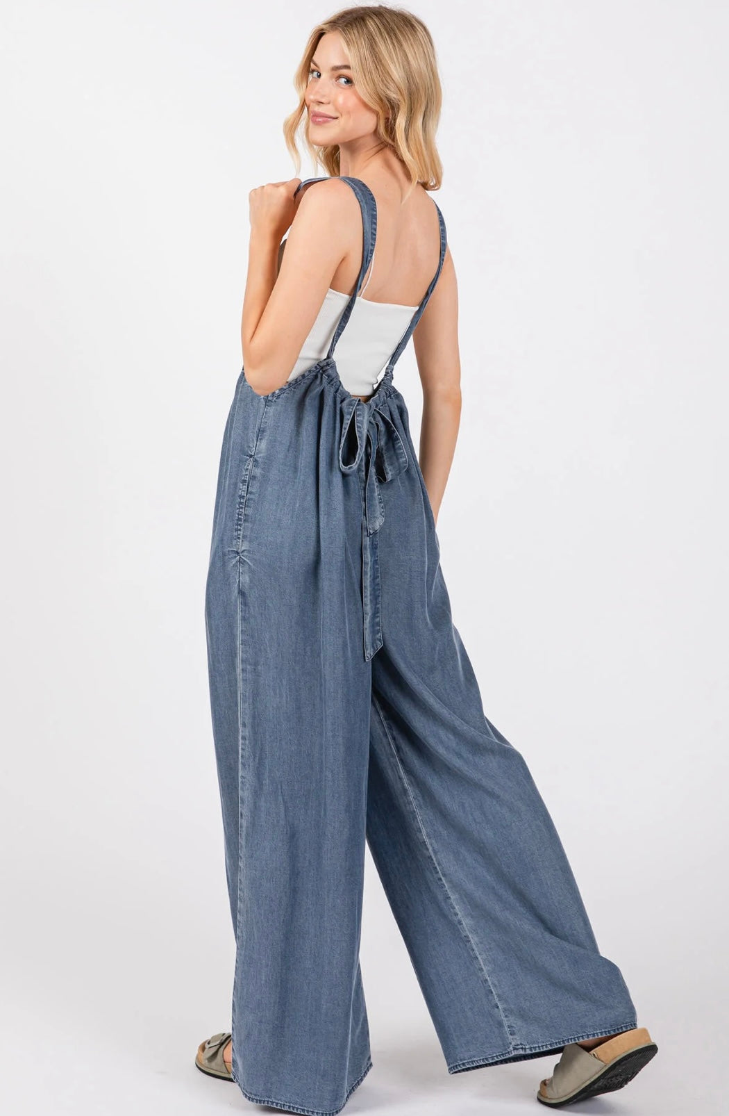 Suspender Jumpsuit • Denim Wash