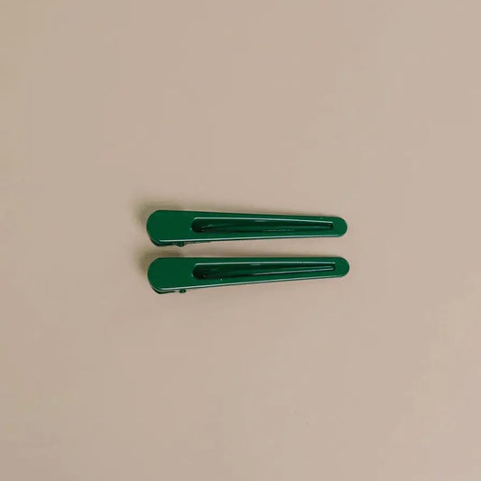 Nat + Noor • Triangle Hair Clips • Forest Green