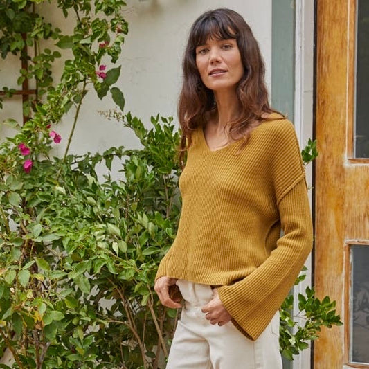 Bernadette Cotton Sweater • Dusty Mustard