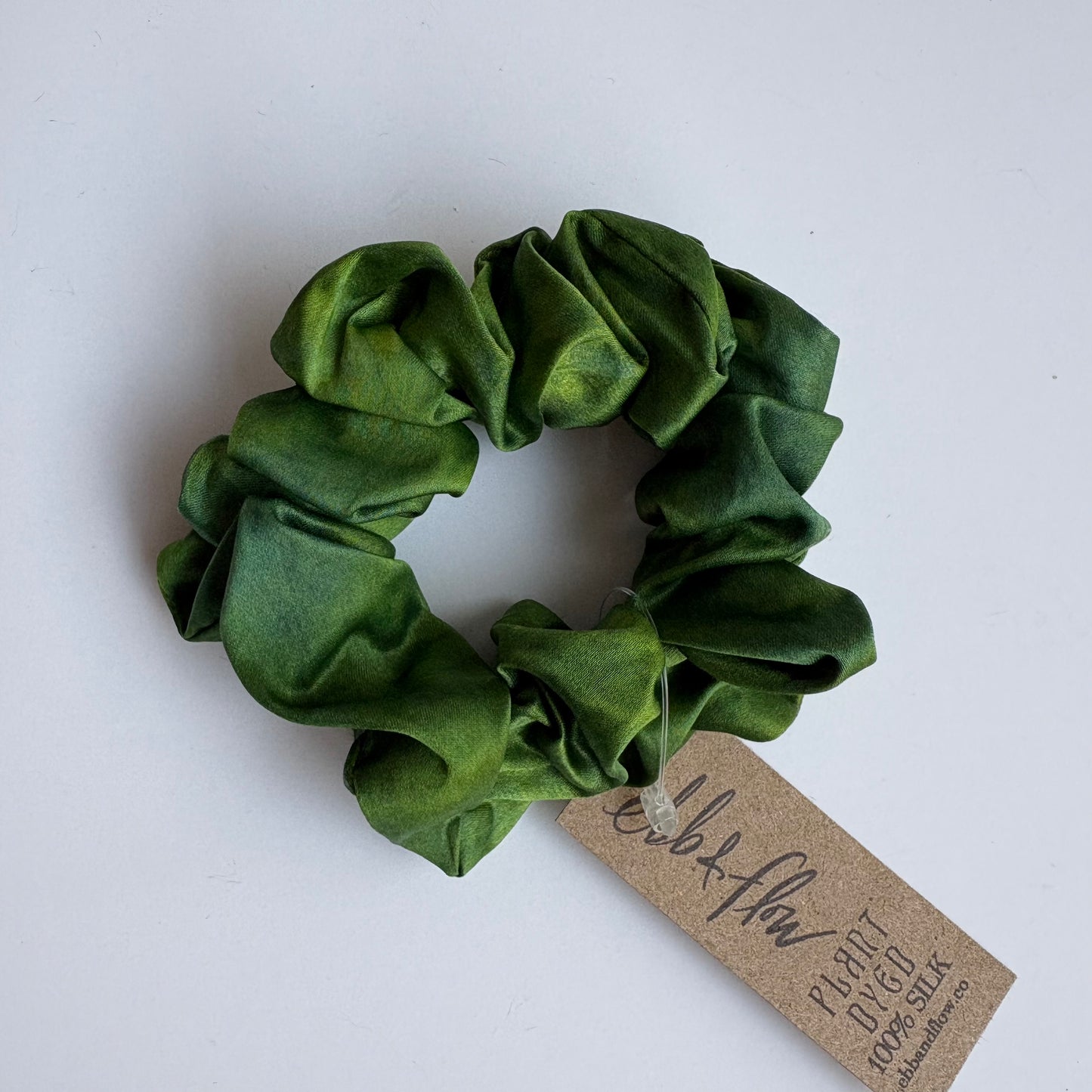 Ebb & Flow • Plant Dyed Silk Scrunchie • Mermaid Green