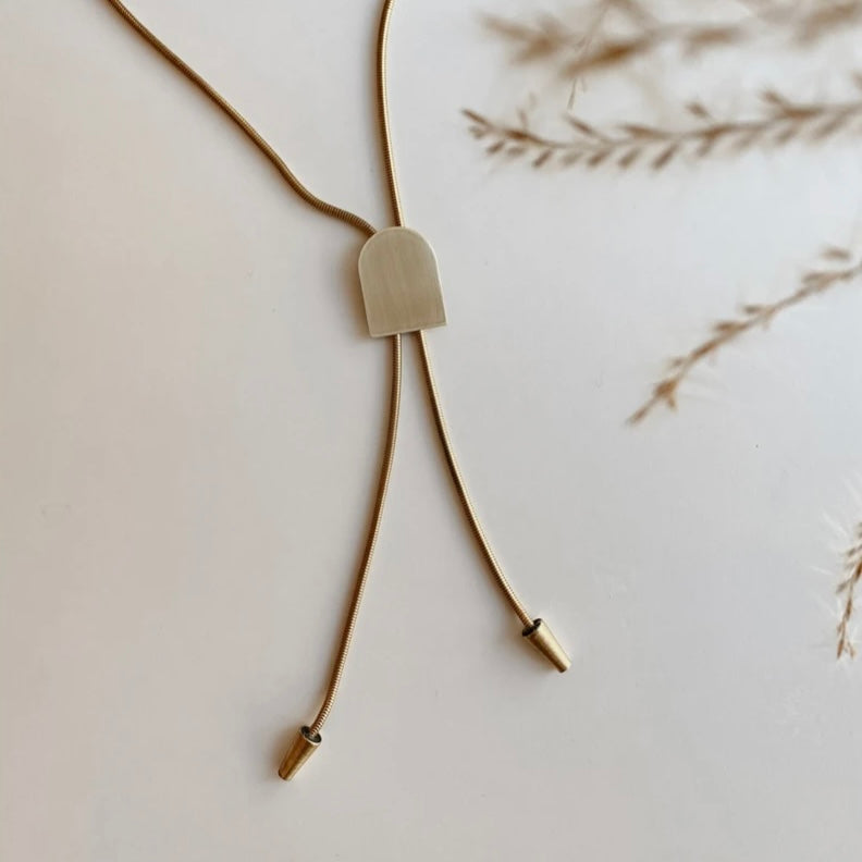 Dune Bolo Snake Chain Necklace • Brass